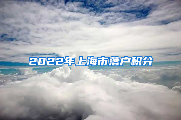 2022年上海市落户积分