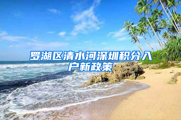 罗湖区清水河深圳积分入户新政策