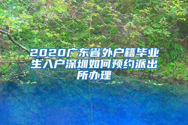 2020广东省外户籍毕业生入户深圳如何预约派出所办理