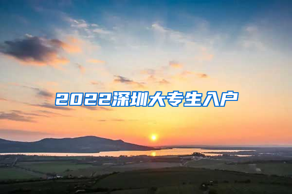 2022深圳大专生入户