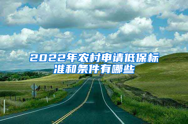 2022年农村申请低保标准和条件有哪些