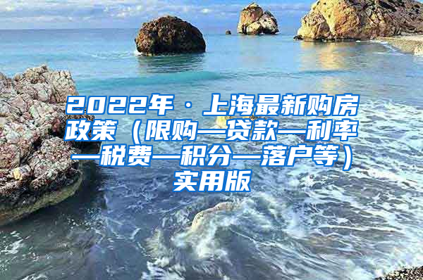 2022年·上海最新购房政策（限购—贷款—利率—税费—积分—落户等）实用版