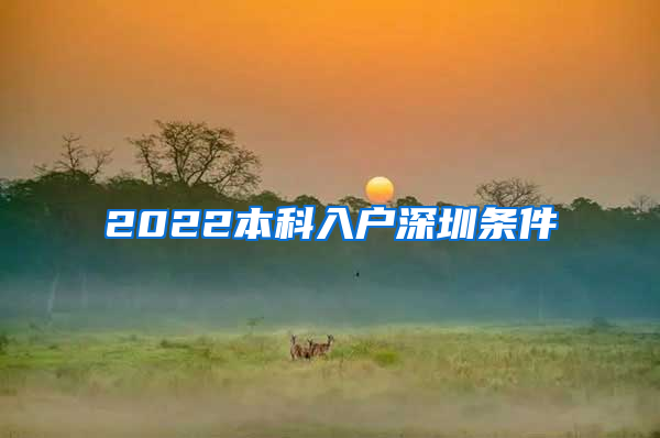 2022本科入户深圳条件