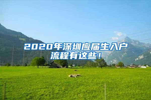 2020年深圳应届生入户流程有这些！