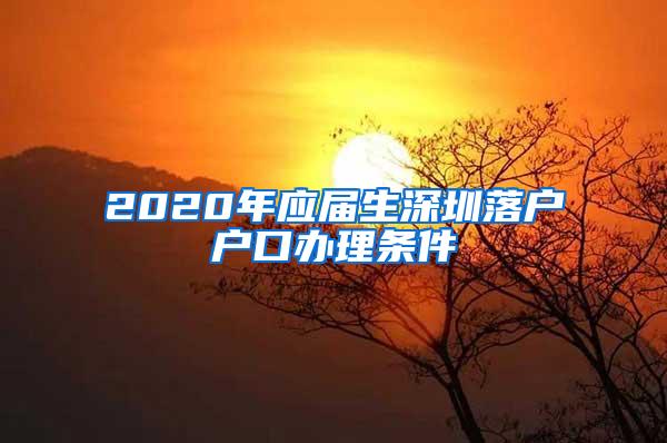 2020年应届生深圳落户户口办理条件