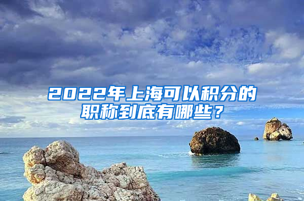 2022年上海可以积分的职称到底有哪些？