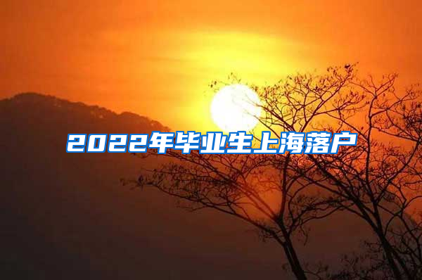 2022年毕业生上海落户