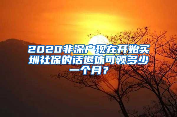 2020非深户现在开始买圳社保的话退休可领多少一个月？