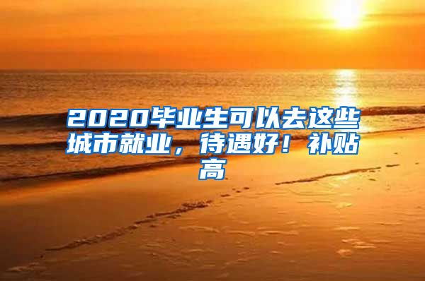 2020毕业生可以去这些城市就业，待遇好！补贴高