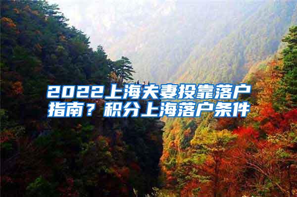 2022上海夫妻投靠落户指南？积分上海落户条件