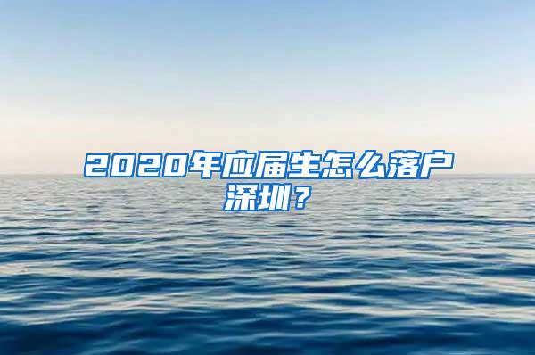 2020年应届生怎么落户深圳？