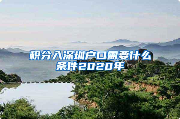 积分入深圳户口需要什么条件2020年