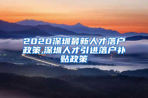 2020深圳最新人才落户政策,深圳人才引进落户补贴政策