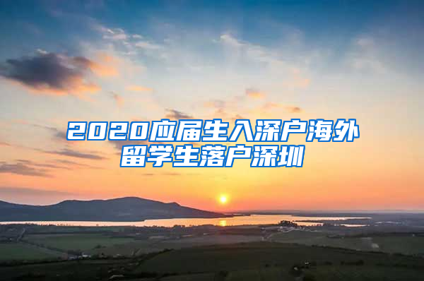 2020应届生入深户海外留学生落户深圳