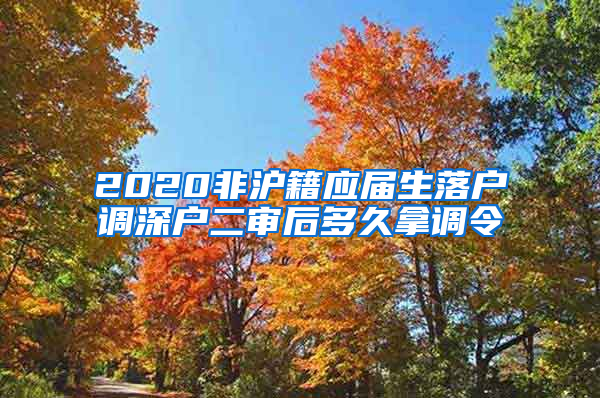 2020非沪籍应届生落户调深户二审后多久拿调令