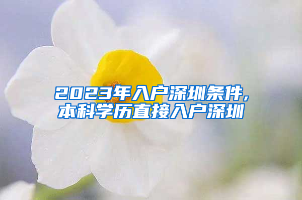 2023年入户深圳条件,本科学历直接入户深圳