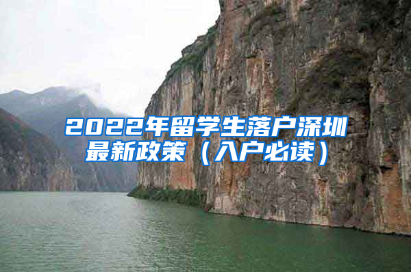 2022年留学生落户深圳最新政策（入户必读）