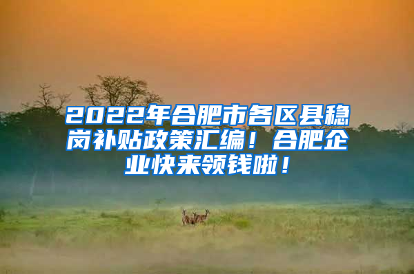 2022年合肥市各区县稳岗补贴政策汇编！合肥企业快来领钱啦！