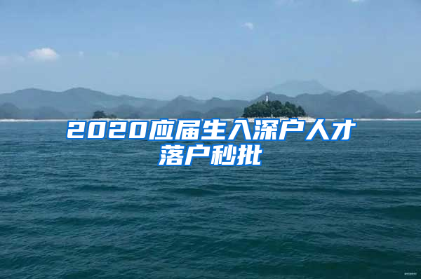 2020应届生入深户人才落户秒批