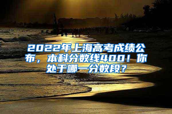 2022年上海高考成绩公布，本科分数线400！你处于哪一分数段？