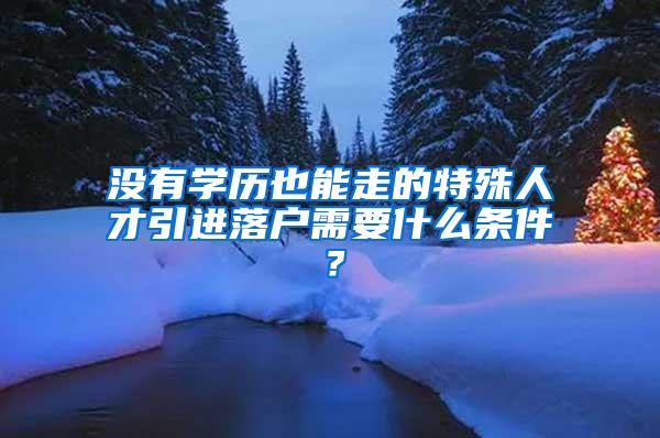 没有学历也能走的特殊人才引进落户需要什么条件？