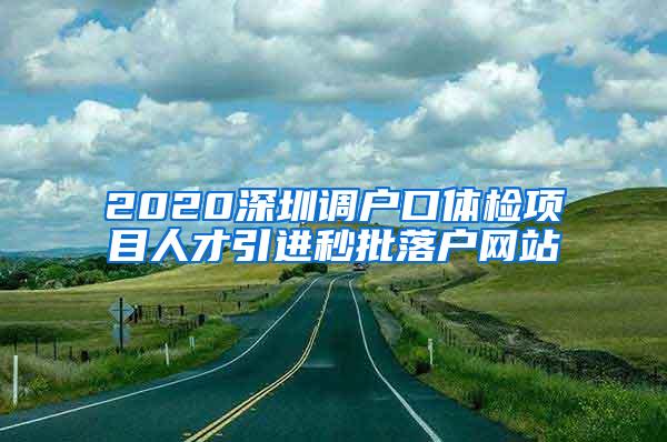 2020深圳调户口体检项目人才引进秒批落户网站