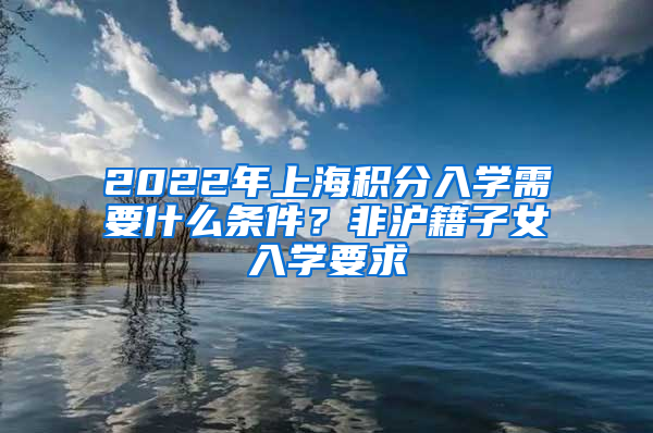 2022年上海积分入学需要什么条件？非沪籍子女入学要求