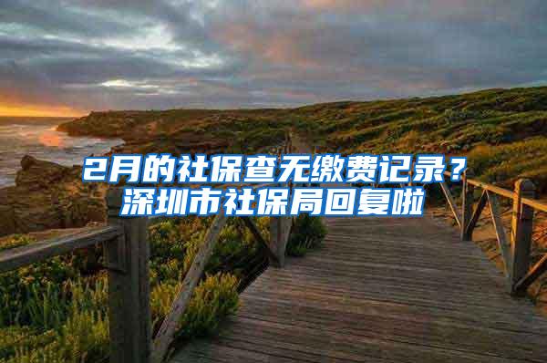 2月的社保查无缴费记录？深圳市社保局回复啦