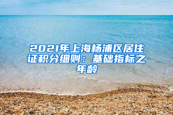 2021年上海杨浦区居住证积分细则：基础指标之年龄