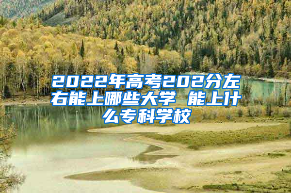 2022年高考202分左右能上哪些大学 能上什么专科学校