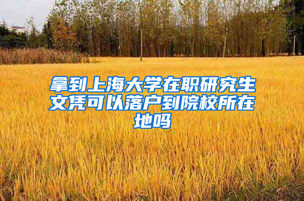 拿到上海大学在职研究生文凭可以落户到院校所在地吗