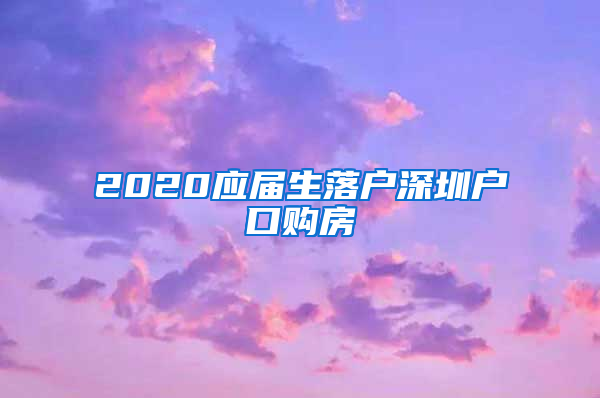 2020应届生落户深圳户口购房