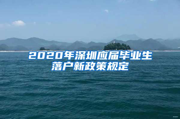 2020年深圳应届毕业生落户新政策规定