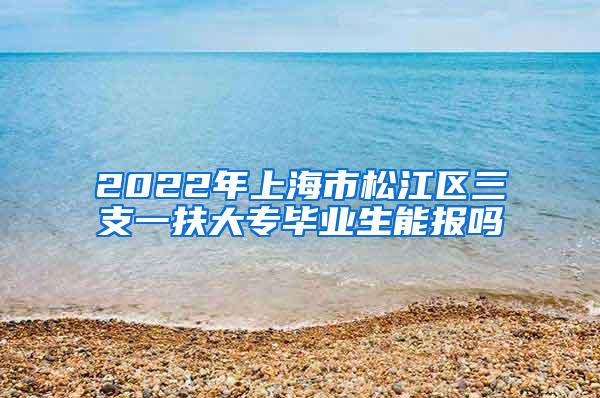 2022年上海市松江区三支一扶大专毕业生能报吗