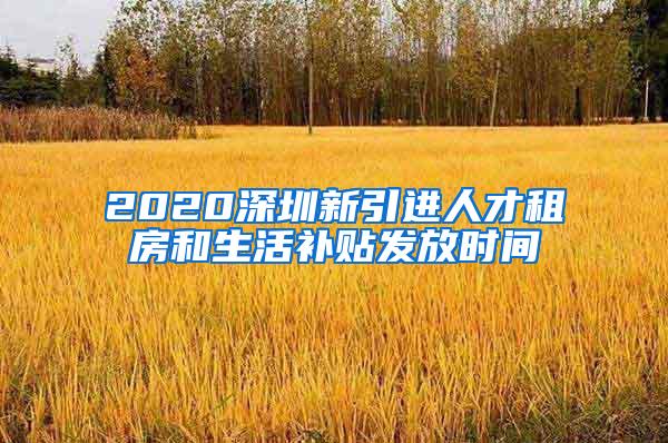 2020深圳新引进人才租房和生活补贴发放时间