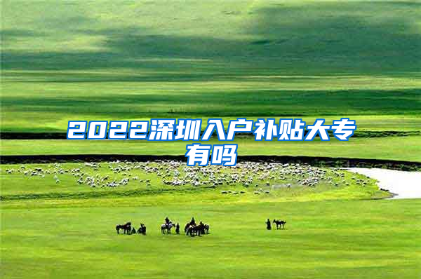 2022深圳入户补贴大专有吗