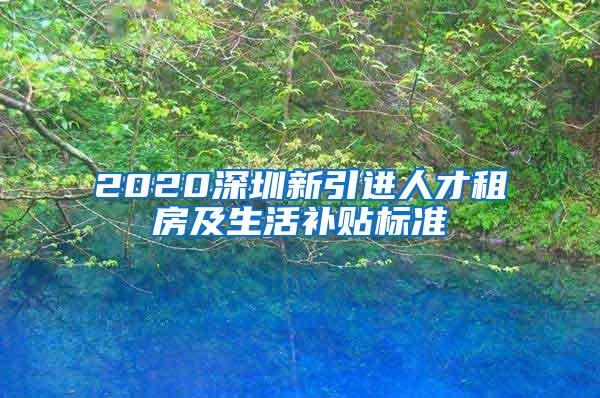 2020深圳新引进人才租房及生活补贴标准