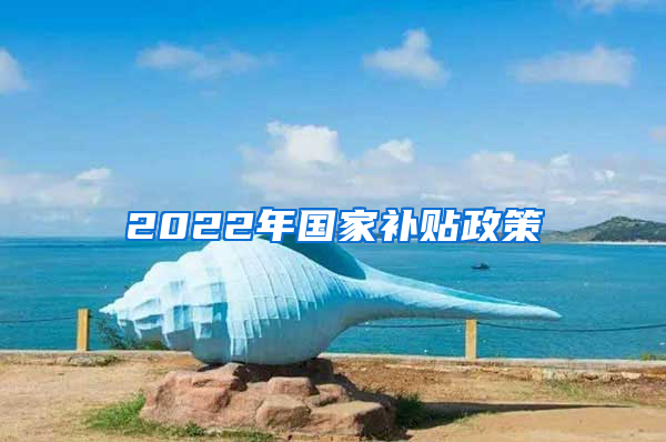 2022年国家补贴政策