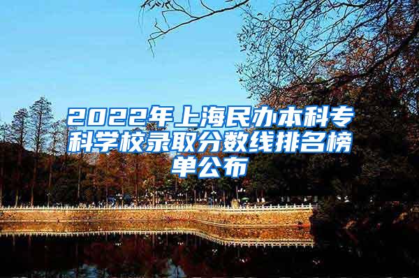 2022年上海民办本科专科学校录取分数线排名榜单公布