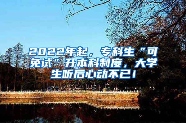 2022年起，专科生“可免试”升本科制度，大学生听后心动不已！