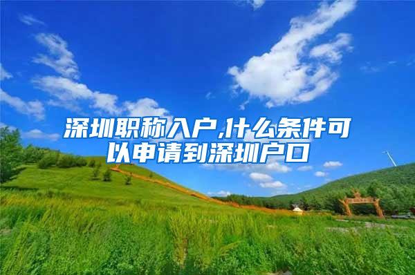 深圳职称入户,什么条件可以申请到深圳户口