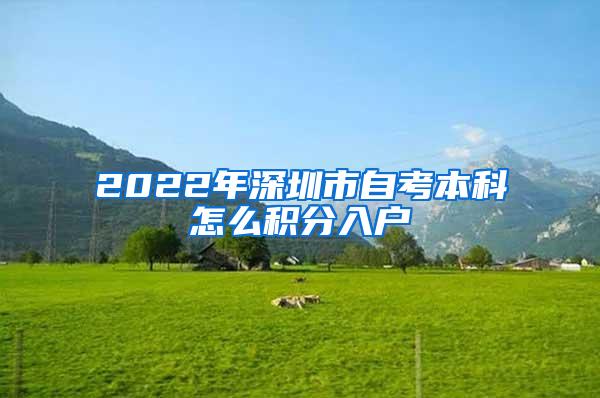 2022年深圳市自考本科怎么积分入户