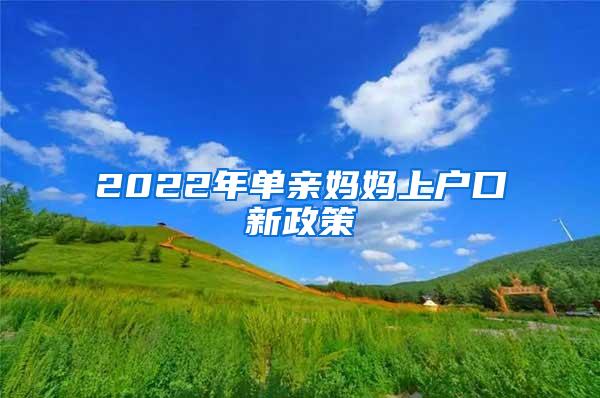 2022年单亲妈妈上户口新政策