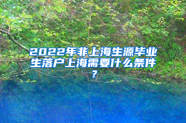 2022年非上海生源毕业生落户上海需要什么条件？