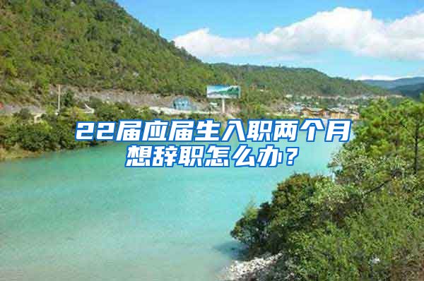 22届应届生入职两个月想辞职怎么办？