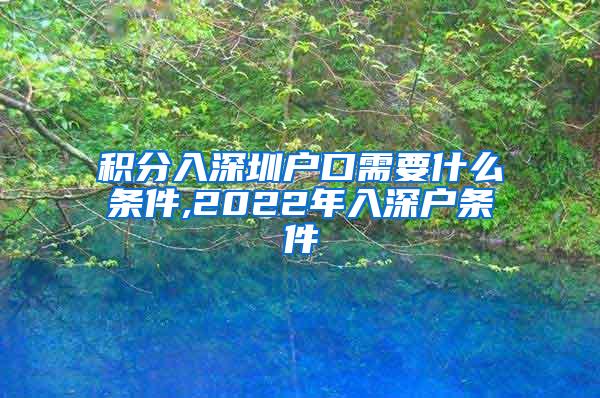 积分入深圳户口需要什么条件,2022年入深户条件