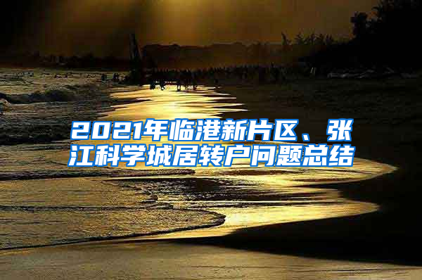 2021年临港新片区、张江科学城居转户问题总结