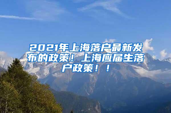 2021年上海落户最新发布的政策！上海应届生落户政策！！