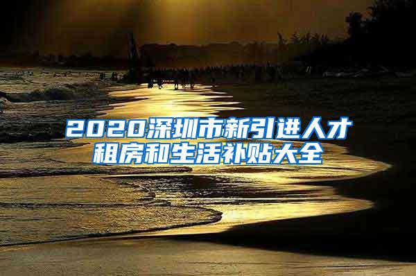 2020深圳市新引进人才租房和生活补贴大全