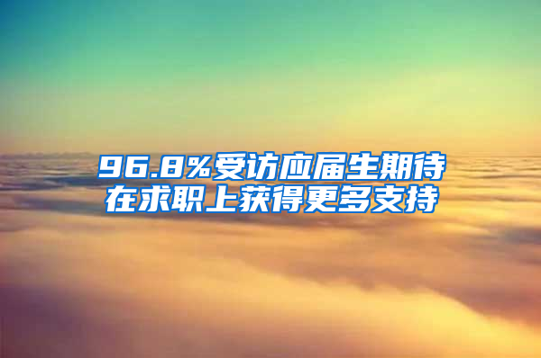 96.8%受访应届生期待在求职上获得更多支持